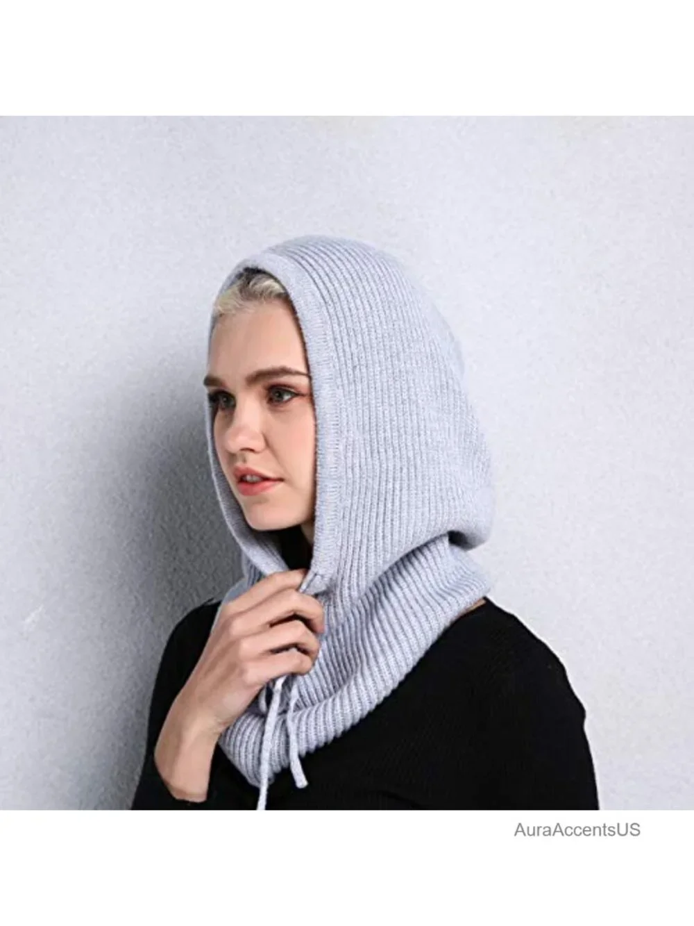 Women's Fleece-Lined Winter Balaclava Hooded Scarf Hat